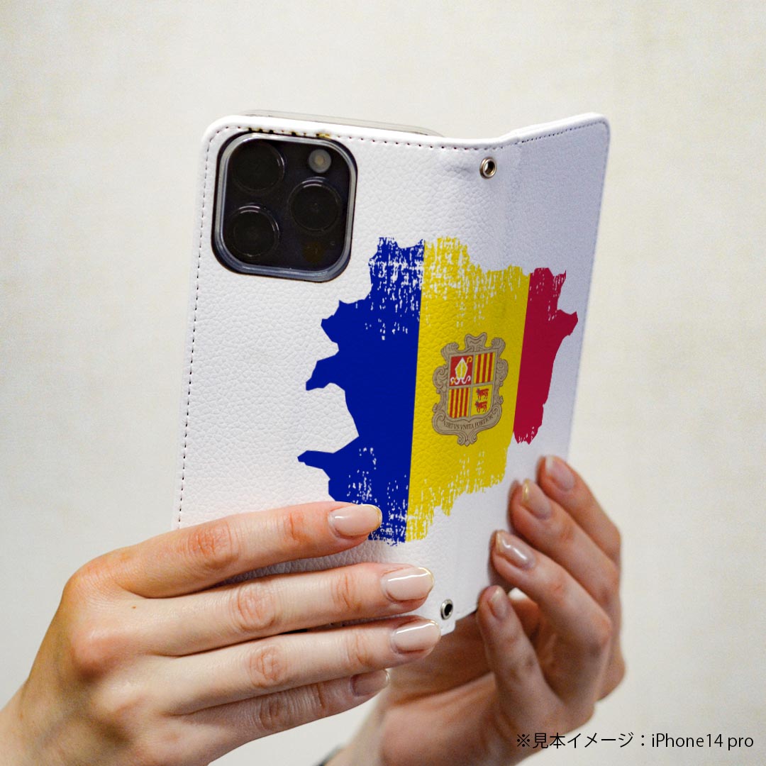 Xperia 10 V SO-52D / SOG11 / A302SO / XQ-DC44 エクスペリア 専用 ケース カバー 手帳型 マグネット式 ピタッと閉まる レザーケース so52d カード収納 ポケット igcase 018757 国旗 andorra アンドラ