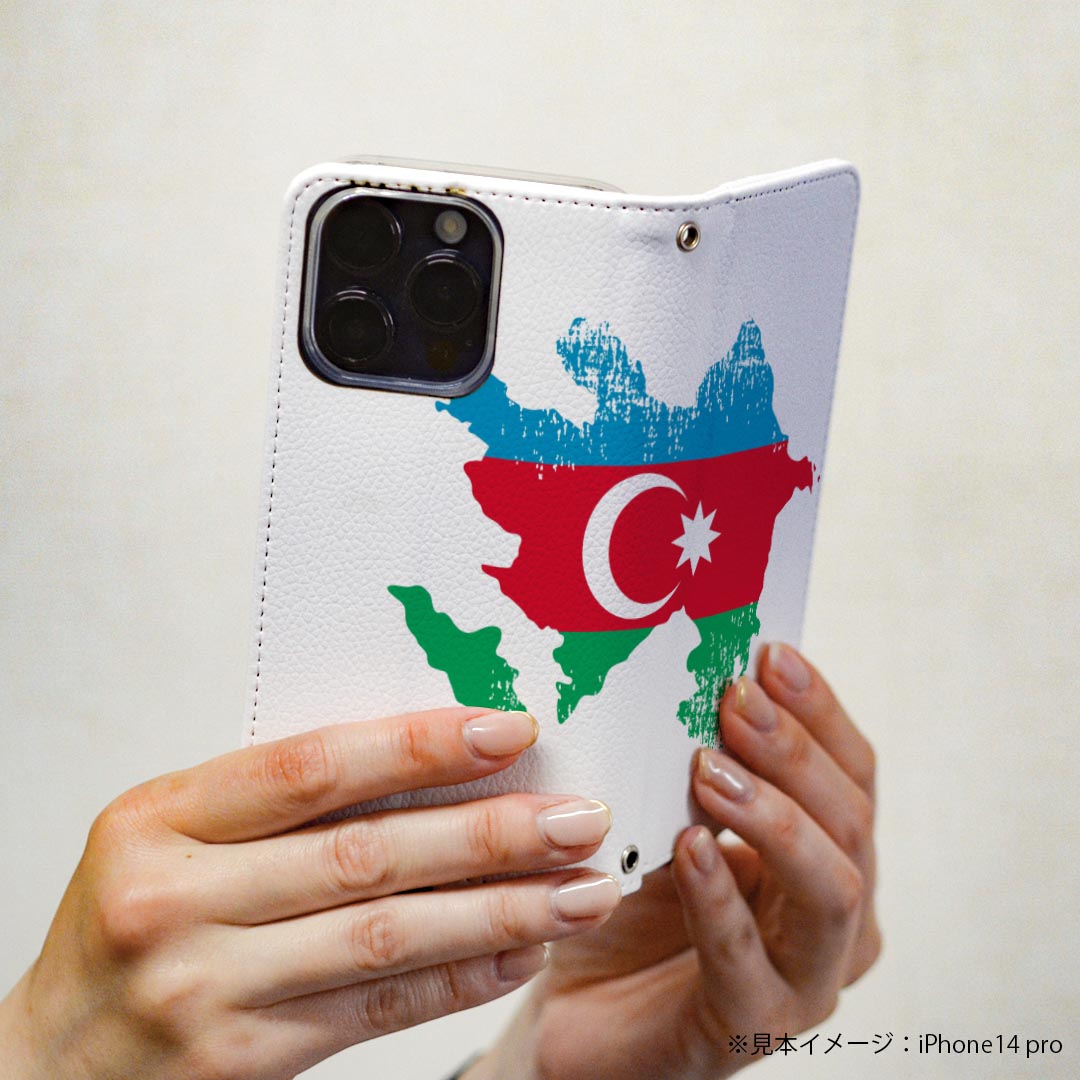 Galaxy S22 SC-51C / SCG13 共通対応 専用 ケース カバー 手帳型 マグネット式 ピタッと閉まる レザーケース sc51c カード収納 ポケット igcase 018767 国旗 azerbaijan アゼルバイジャン