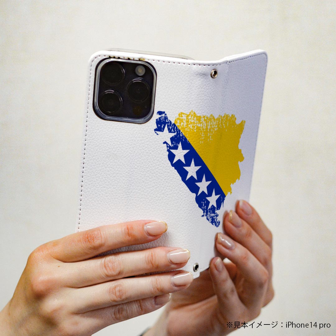 Xperia Z5 premium SO-03H エクスペリア プレミアム 専用 ケース カバー 手帳型 マグネット式 ピタッと閉まる レザーケース so03h カード収納 ポケット igcase 018780 国旗 bosnia ボスニア ヘルツェゴビナ