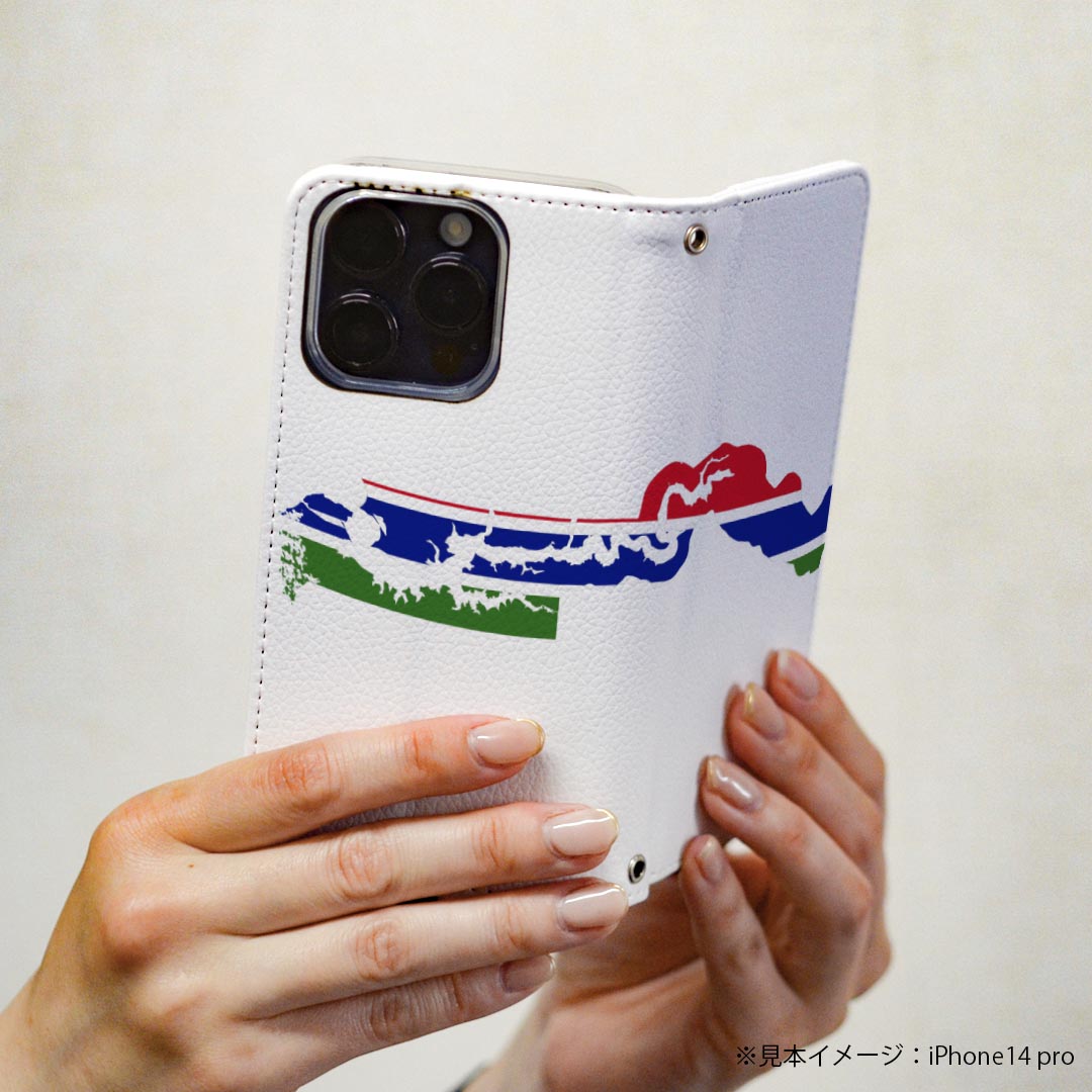 AQUOS sense SH-01K アクオスセンス 専用 ケース カバー 手帳型 マグネット式 ピタッと閉まる レザーケース sh01k カード収納 ポケット igcase 018831 国旗 gambia ガンビア