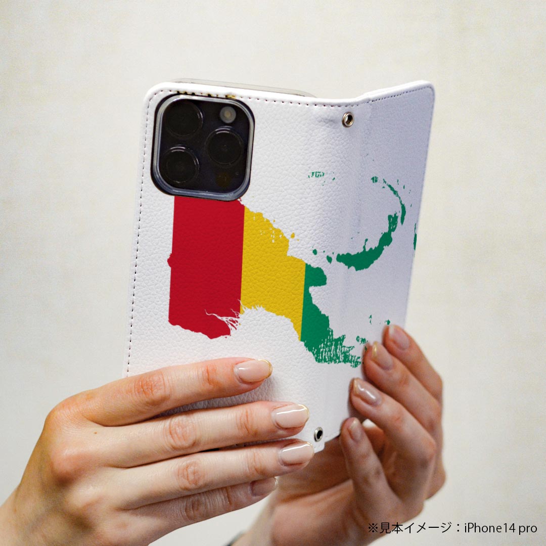 AQUOS sense SH-01K アクオスセンス 専用 ケース カバー 手帳型 マグネット式 ピタッと閉まる レザーケース sh01k カード収納 ポケット igcase 018842 国旗 guinea ギニア