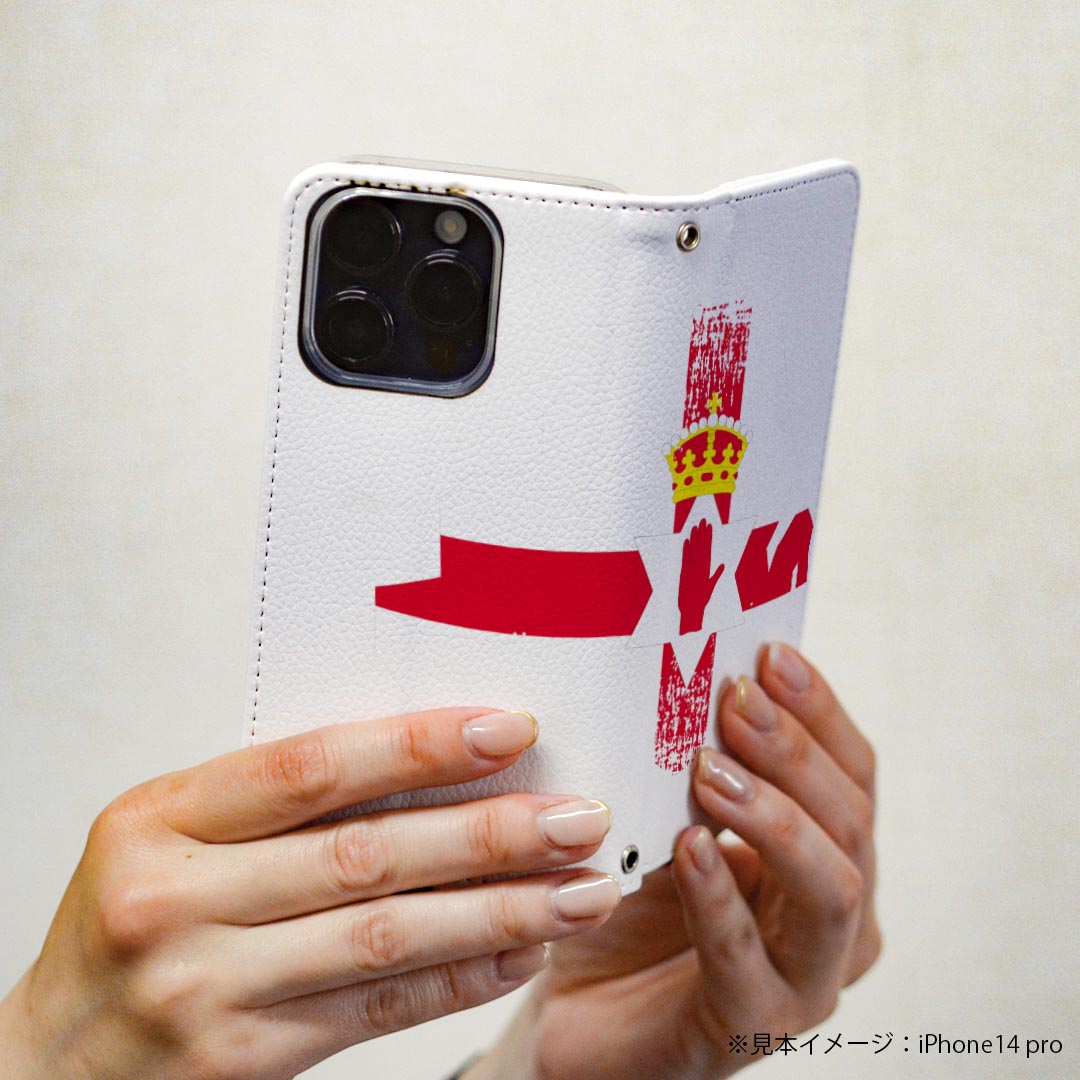 AQUOS wish2 / wish 用 手帳型 ケース カバー SH-51C / SHG06 / A104SH / SH-M20 共通対応 ケース カバー 手帳型 マグネット式 ピタッと閉まる レザーケース カード収納 ポケット 018908 northern_ireland 北アイルランド