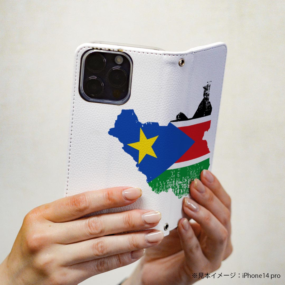 Galaxy A20 SC-02M ギャラクシー sc02m 専用 ケース カバー 手帳型 マグネット式 ピタッと閉まる レザーケース カード収納 ポケット igcase 018952 国旗 south_sudan 南スーダン