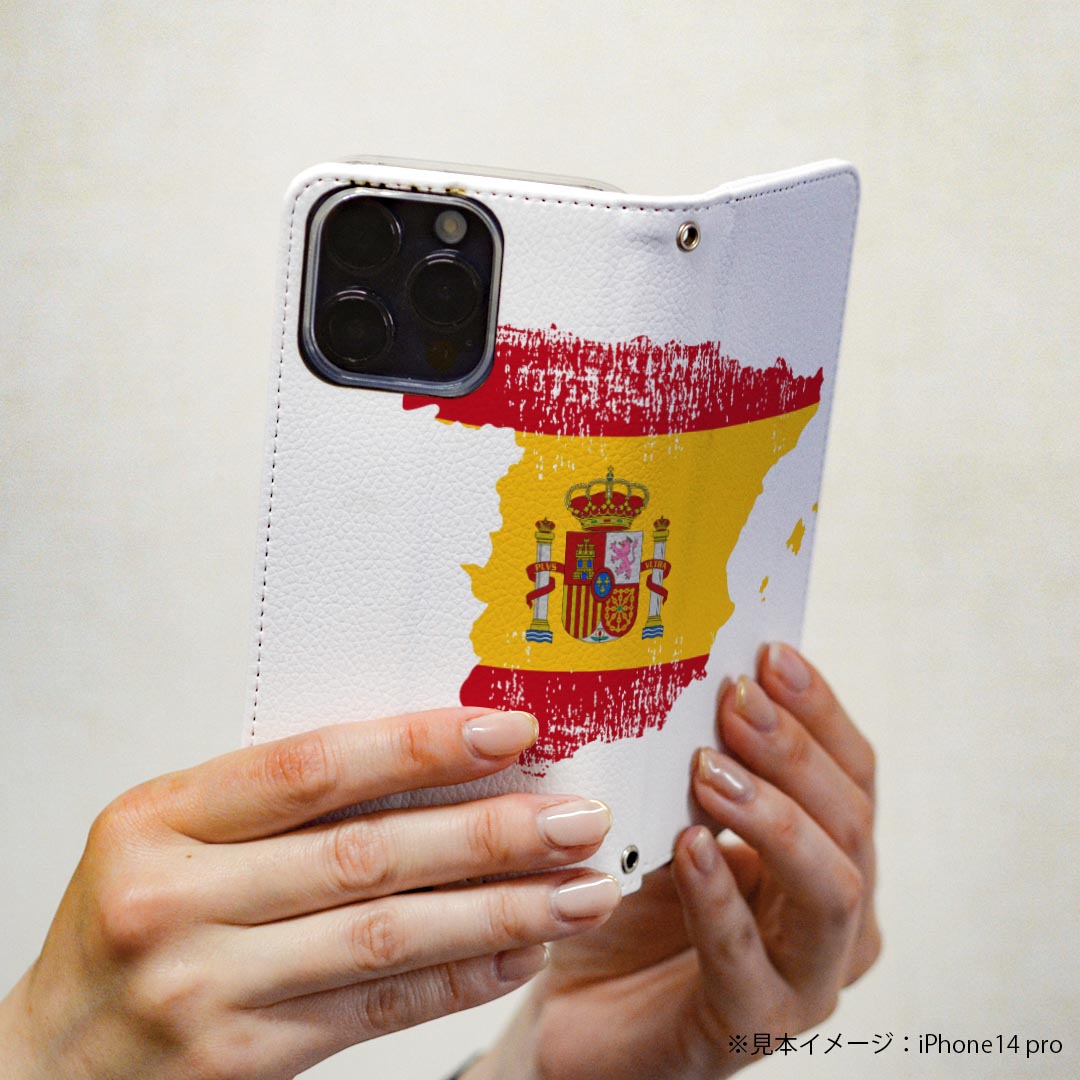 Xperia 1 IV エクスペリア SO-51C / SOG06 / A201SO 共通対応 専用 ケース カバー 手帳型 so51c マグネット式 ピタッと閉まる レザーケース カード収納 ポケット igcase 018953 国旗 spain スペイン