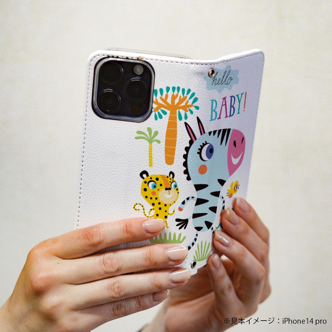 Galaxy Note8 SC-01K ギャラクシー ノートエイト sc01k 専用 ケース カバー 手帳型 マグネット式 ピタッと閉まる レザーケース カード収納 ポケット igcase 019013 イラスト アニマル キッズ