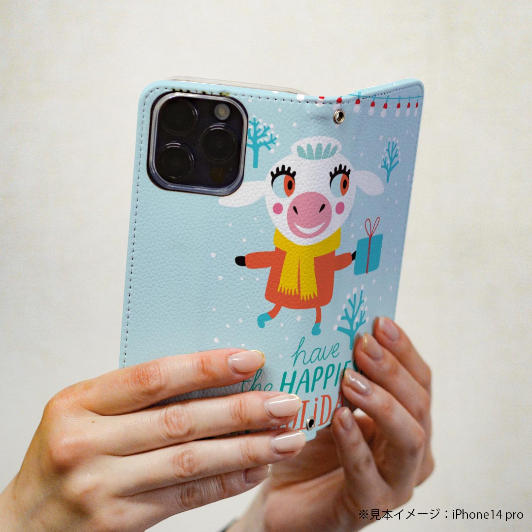 AQUOS R2 SHV42 アクオスアールツー au エーユー 専用 ケース カバー 手帳型 マグネット式 ピタッと閉まる レザーケース カード収納 ポケット igcase 019052 イラスト アニマル キッズ