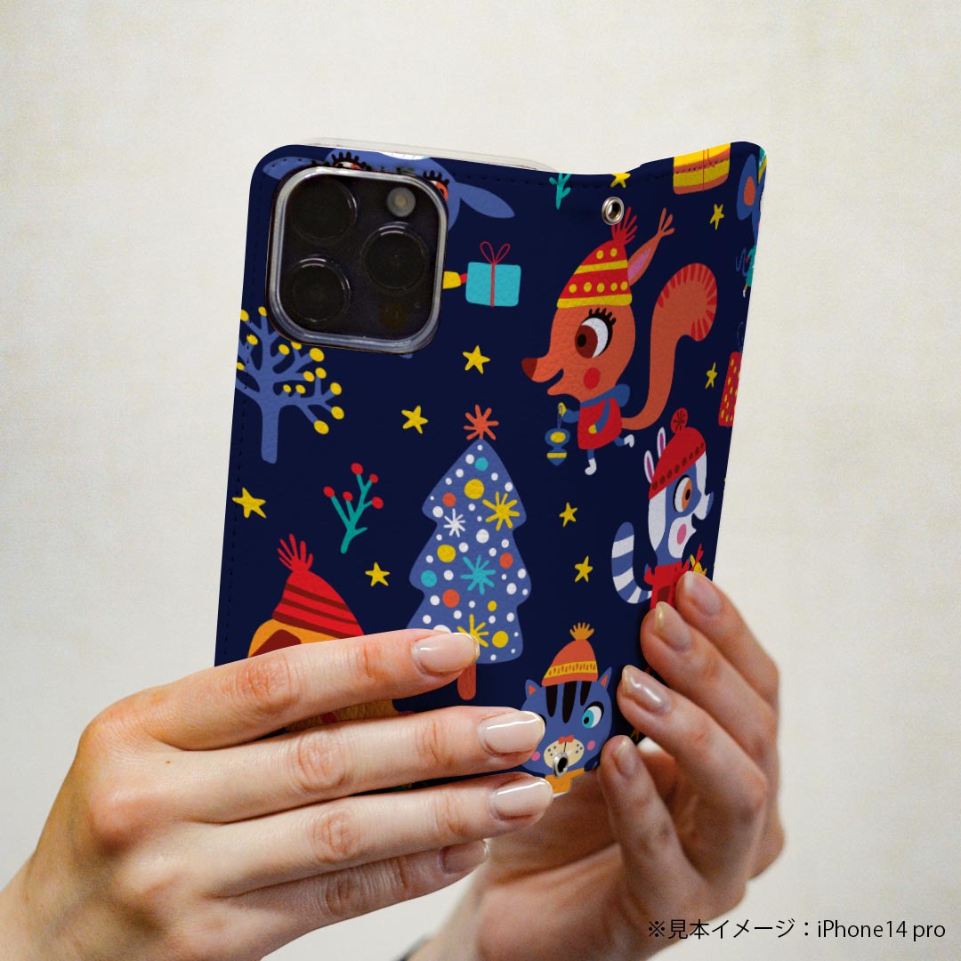 Galaxy A53 5G SC-53C / SCG15 共通対応 専用 ケース カバー 手帳型 マグネット式 ピタッと閉まる レザーケース sc53c カード収納 ポケット igcase 019081 イラスト アニマル キッズ