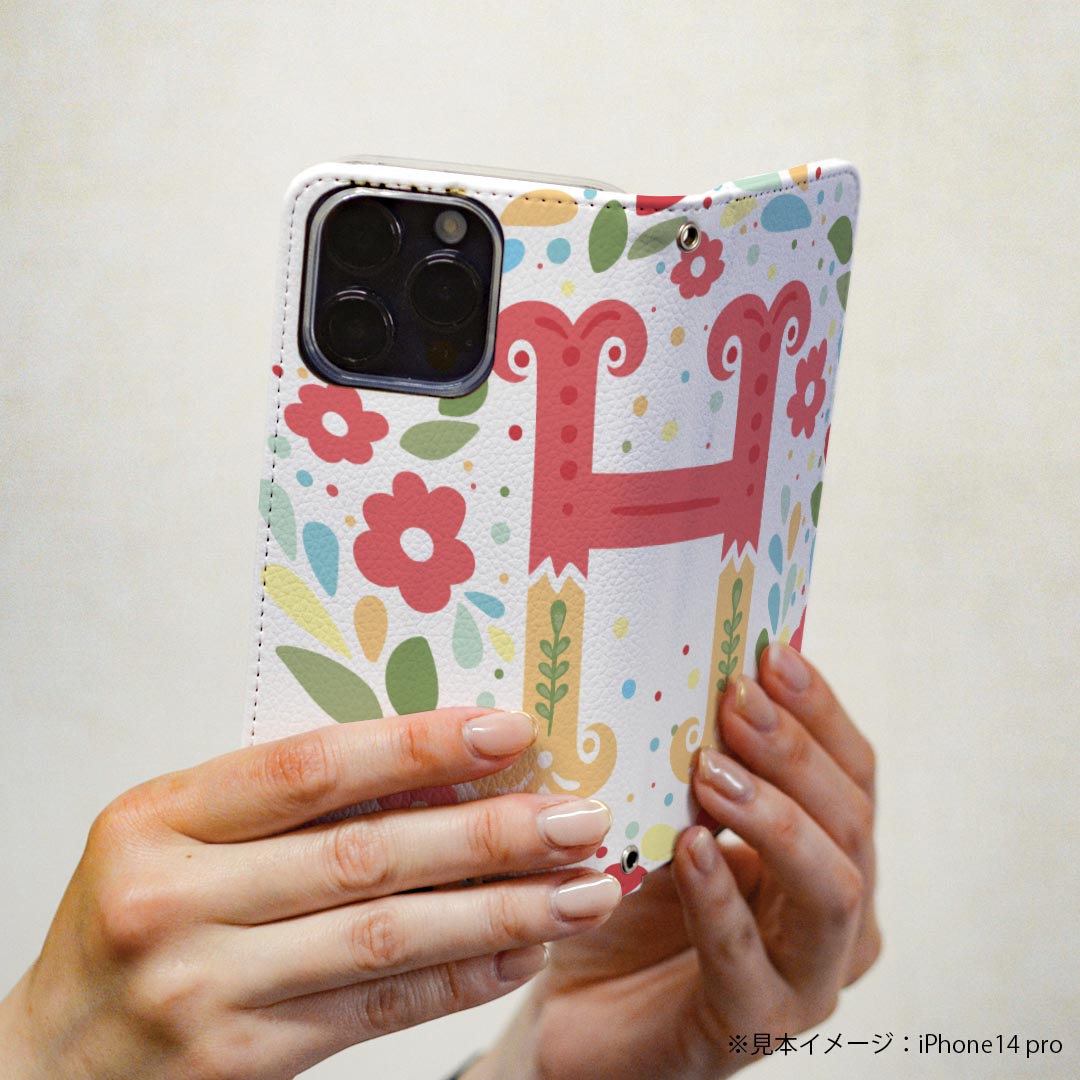 LG V60 ThinQ 5G L-51A 専用 ケース カバー 手帳型 l51a マグネット式 ピタッと閉まる レザーケース カード収納 ポケット igcase 019277 フォント 文字 h アルファベット