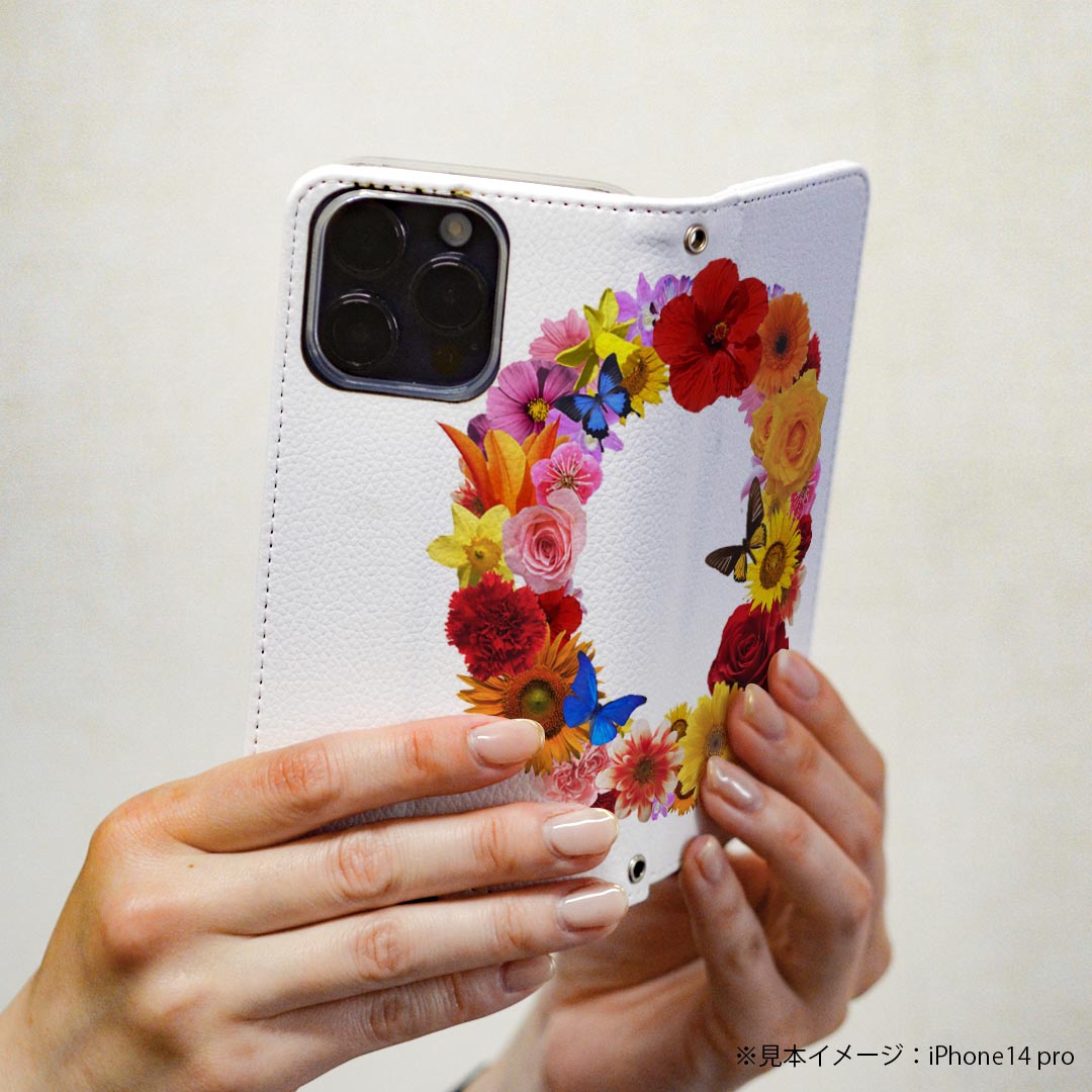 iPhone8 iphone 6/7/8 共通対応 アイフォーン 専用 ケース カバー 手帳型 マグネット式 ピタッと閉まる レザーケース sc02k カード収納 ポケット igcase 019320 フォント 文字 o アルファベット