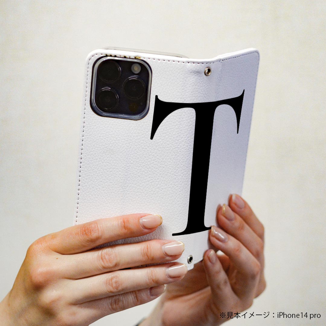 Xperia 10 V SO-52D / SOG11 / A302SO / XQ-DC44 エクスペリア 専用 ケース カバー 手帳型 マグネット式 ピタッと閉まる レザーケース so52d カード収納 ポケット igcase 019553 フォント 文字 t アルファベット