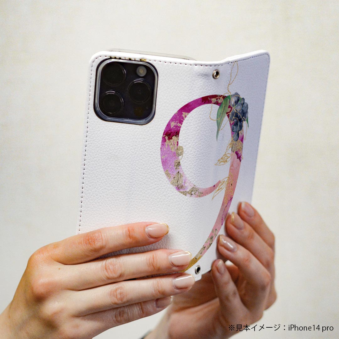 Galaxy A41 SCV48 ギャラクシー scv48 専用 ケース カバー 手帳型 マグネット式 ピタッと閉まる レザーケース カード収納 ポケット igcase 019688 フォント 文字 9