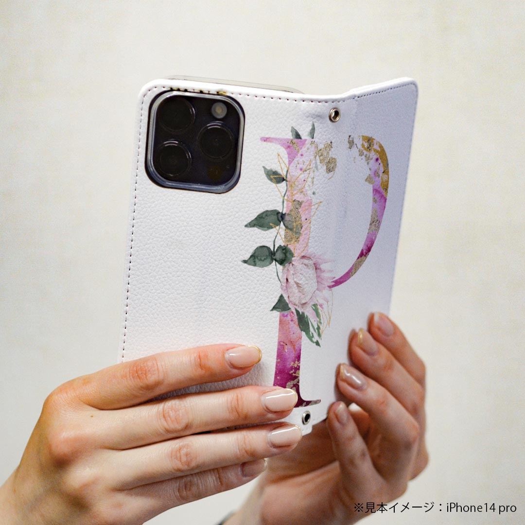 Galaxy A23 5G SC-56C SCG18 専用 ケース カバー 手帳型 マグネット式 ピタッと閉まる レザーケース sc56c カード収納 ポケット igcase 019704 フォント 文字 p アルファベット