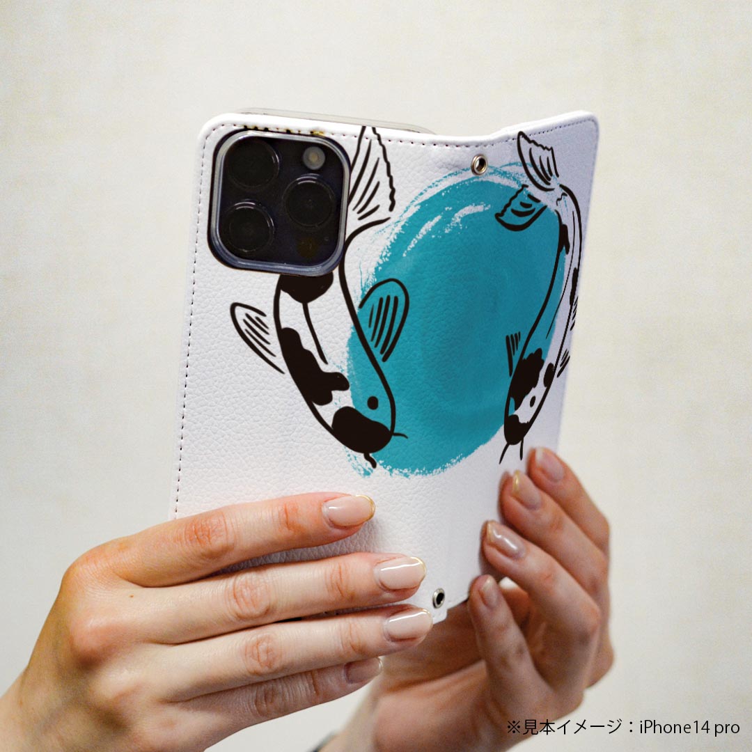 Disney Mobile on docomo DM-01K 専用 ケース カバー 手帳型 マグネット式 ピタッと閉まる レザーケース dm01k カード収納 ポケット igcase 019757 デザイン 金魚 Goldfish 魚