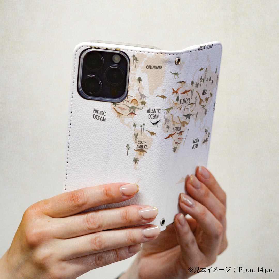 Galaxy Note8 SC-01K ギャラクシー ノートエイト sc01k 専用 ケース カバー 手帳型 マグネット式 ピタッと閉まる レザーケース カード収納 ポケット igcase 019763 恐竜 恐竜 地図 mapdinosaur
