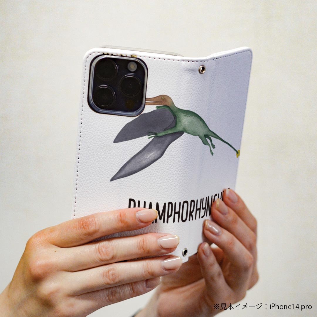 Galaxy A22 5G SC-56B 専用 ケース カバー 手帳型 マグネット式 ピタッと閉まる レザーケース sc56b カード収納 ポケット igcase 019825 恐竜 恐竜 Rhamphorhynchus ランフォリンクス