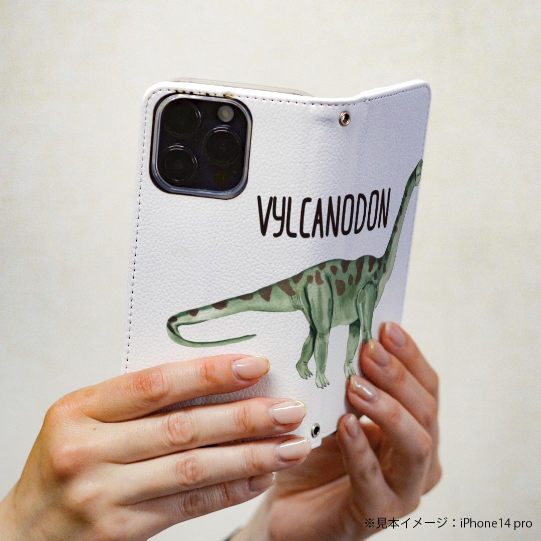 Xperia 5 III エクスペリア SO-53B SOG05 専用 ケース カバー 手帳型 マグネット式 ピタッと閉まる レザーケース so53b カード収納 ポケット igcase 019829 恐竜 恐竜 Vylcanodon ヴルカノドン