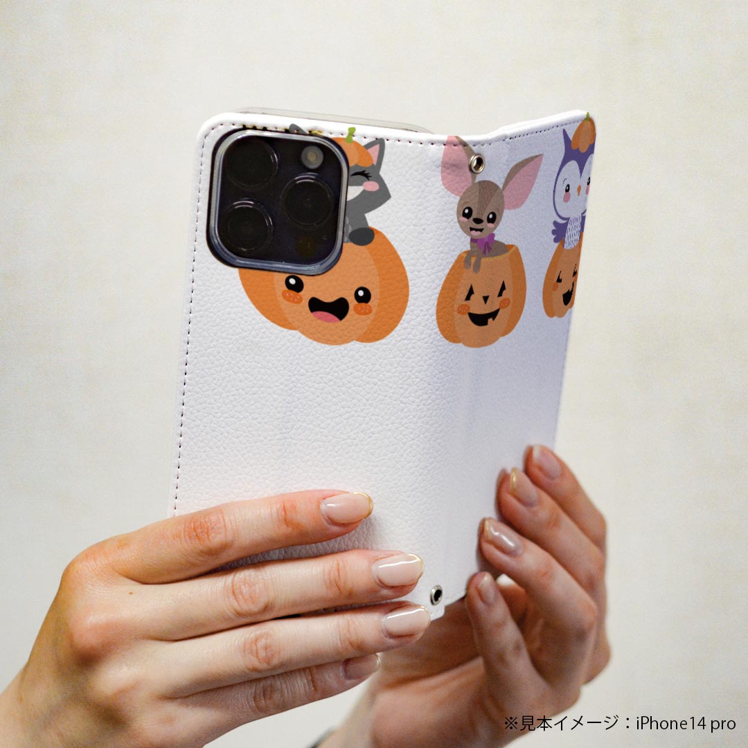 iPhone13pro 6.1インチ 専用 各キャリア iPhone13 Pro プロ 共通対応 ケース カバー 手帳型 マグネット式 ピタッと閉まる レザーケース iphone13pro カード収納 ポケット igcase 019994 ハロウィン かわいい かぼちゃ ハロウィン
