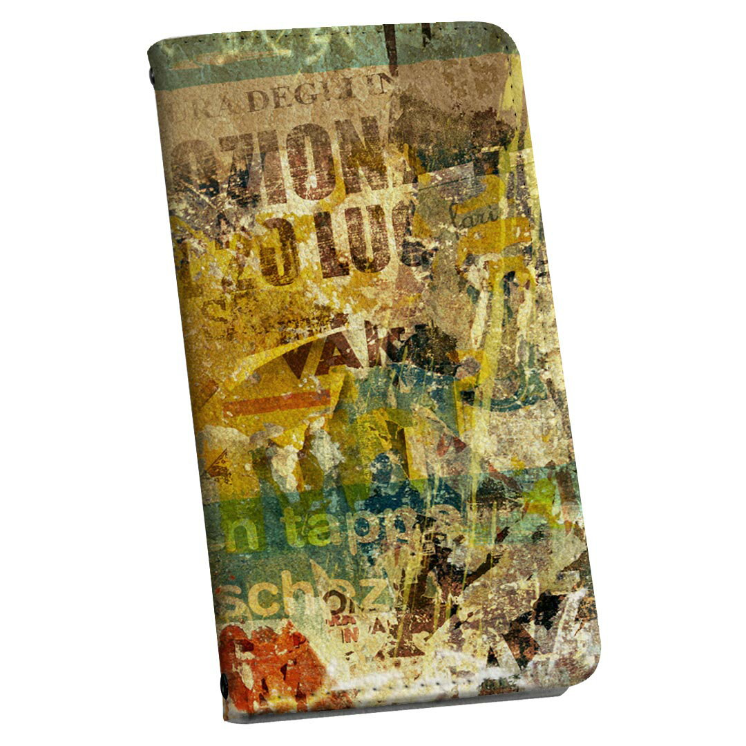 AQUOS sense7 SH-53C SHG10 専用 ケース カバー 手帳型 マグネット式 ピタッと閉まる レザーケース sh53c カード収納 ポケット igcase 002488 英語　文字　ビンテージ