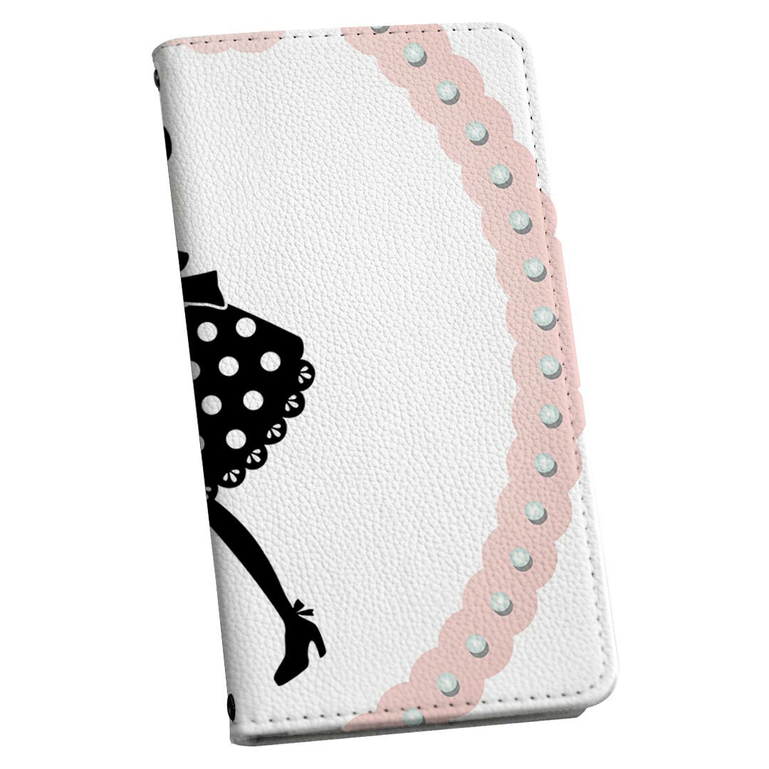 arrows N F-51C 用 ケース カバー 手帳型 マグネット式 ピタッと閉まる レザーケース f51c カード収納 ポケット 002614 リボン　パール　ガーリー(2.0)