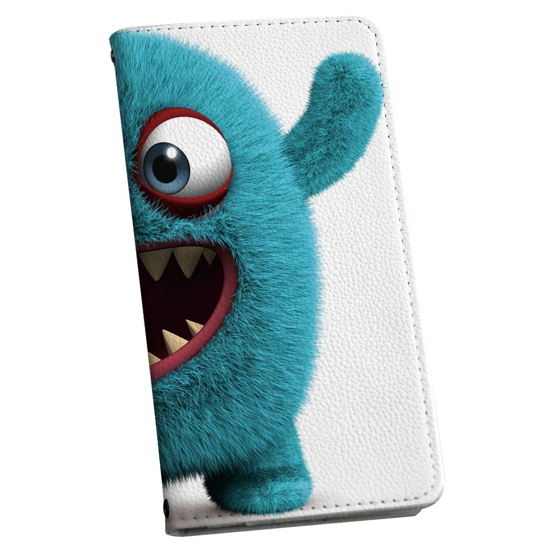 Galaxy A53 5G SC-53C / SCG15 共通対応 用 ケース カバー 手帳 sc53c ストラップ付き ケース ショルダー スマホ 落下防止 手帳型 マグネット式 ピタッと閉まる スマホカバー 肩掛け 斜めかけ 003431 モンスター　キャラクター
