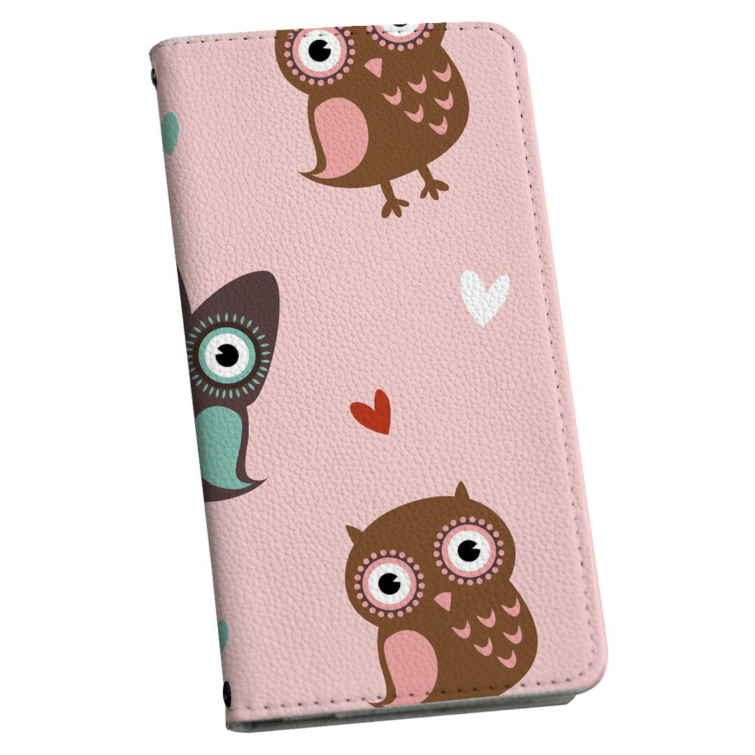 乐天商城 - AQUOS wish5 用 スマホカバー SH-52F / SH-M32 共通対応 ケース カバー 手帳型 マグネット式 ピタッと閉まる レザーケース カード収納 ポケット 003970 鳥　キャラクター　ハート
