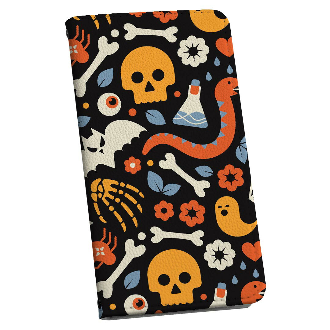 Galaxy A53 5G SC-53C / SCG15 共通対応 用 ケース カバー 手帳 sc53c ストラップ付き ケース ショルダー スマホ 落下防止 手帳型 マグネット式 ピタッと閉まる スマホカバー 肩掛け 斜めかけ 020108 ハロウィン Halloween