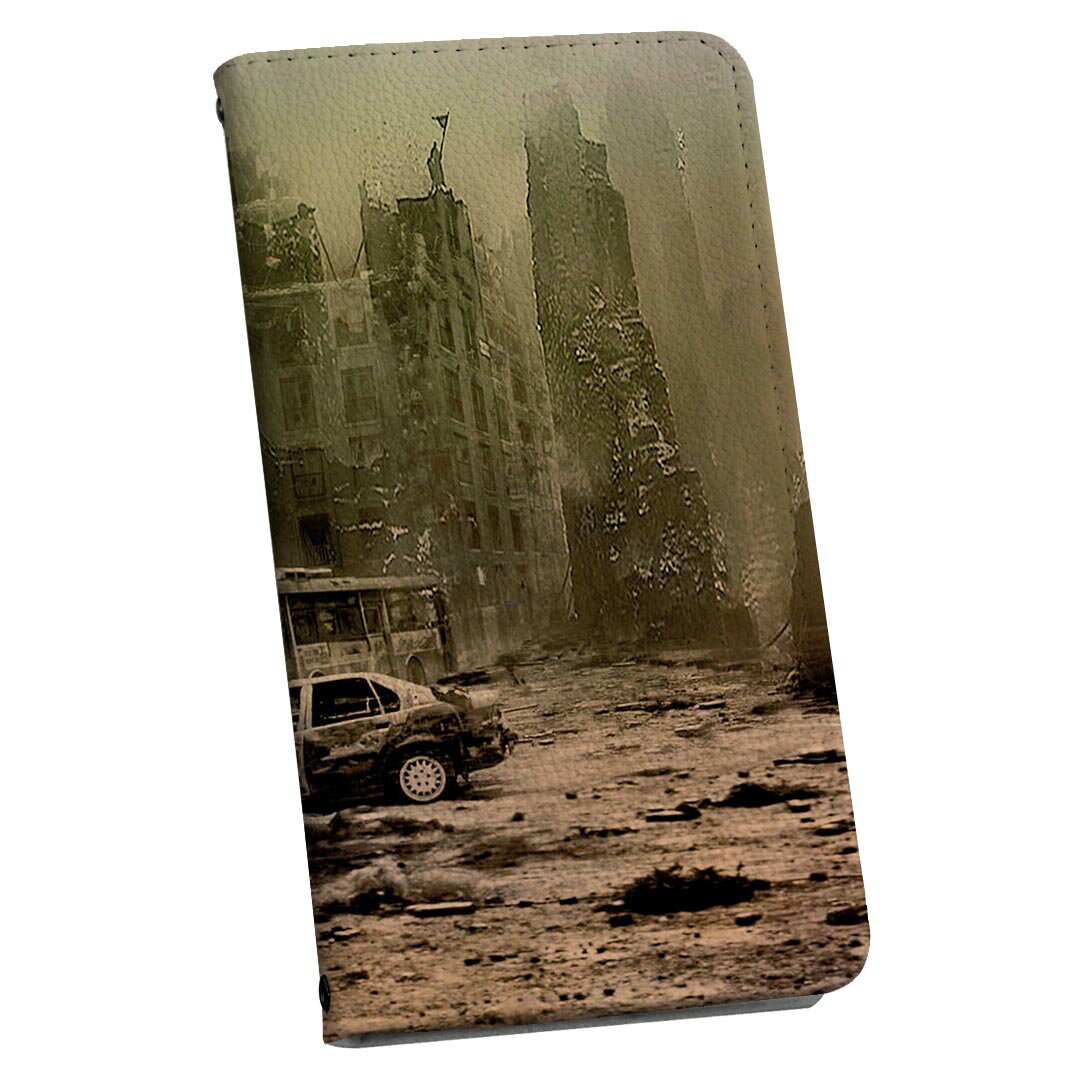 BASIO active3 KYG04 ベイシオ アクティブ3 用 手帳型ケース kyg04 ストラップ付き ショルダー スマホ 落下防止 手帳型 マグネット式 ピタッと閉まる スマホカバー 肩掛け 斜めかけ 022875 写真　廃墟