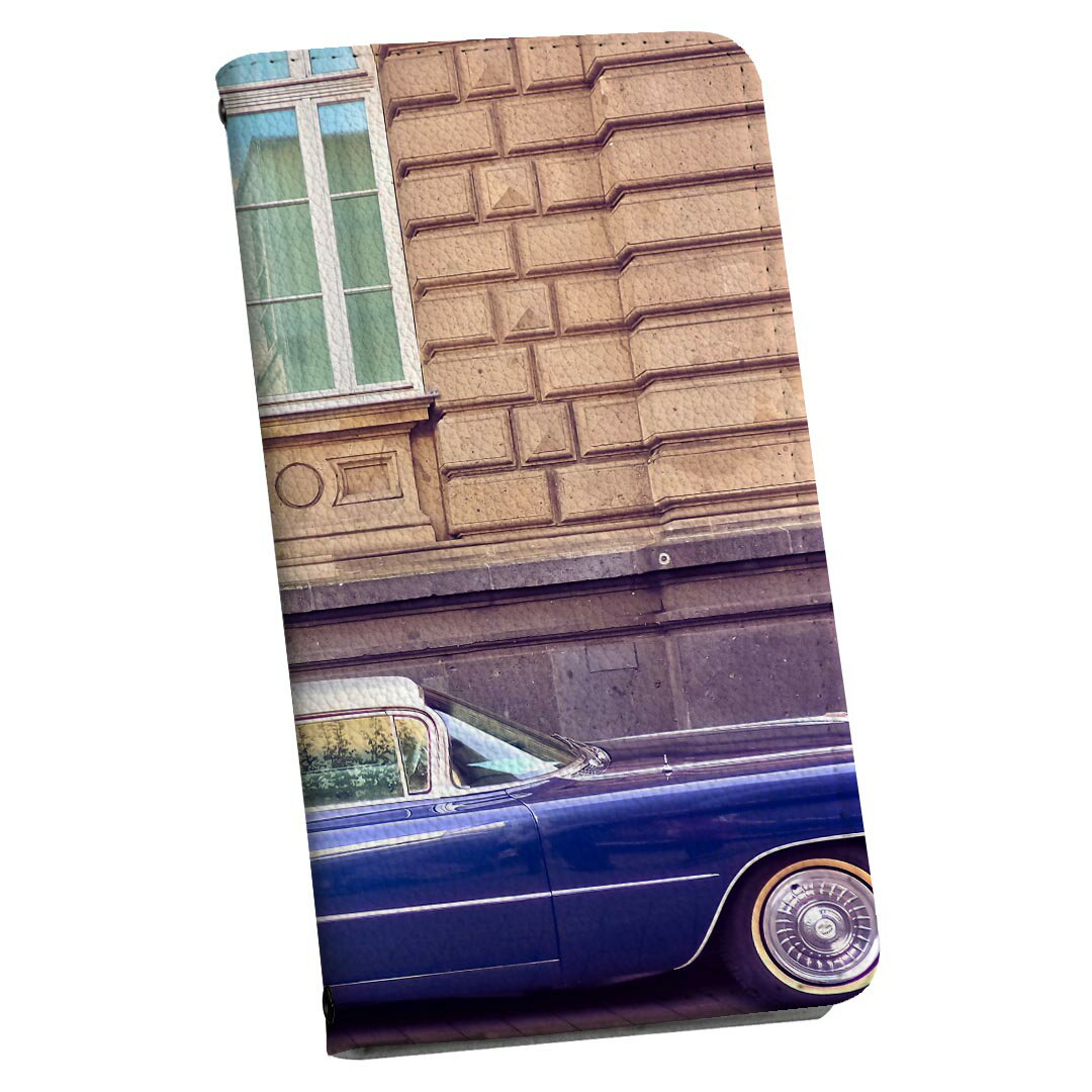 Galaxy A22 5G SC-56B 専用 ケース カバー 手帳型 マグネット式 ピタッと閉まる レザーケース sc56b カード収納 ポケット igcase 022905 車　写真　クラシックカー(2.0)