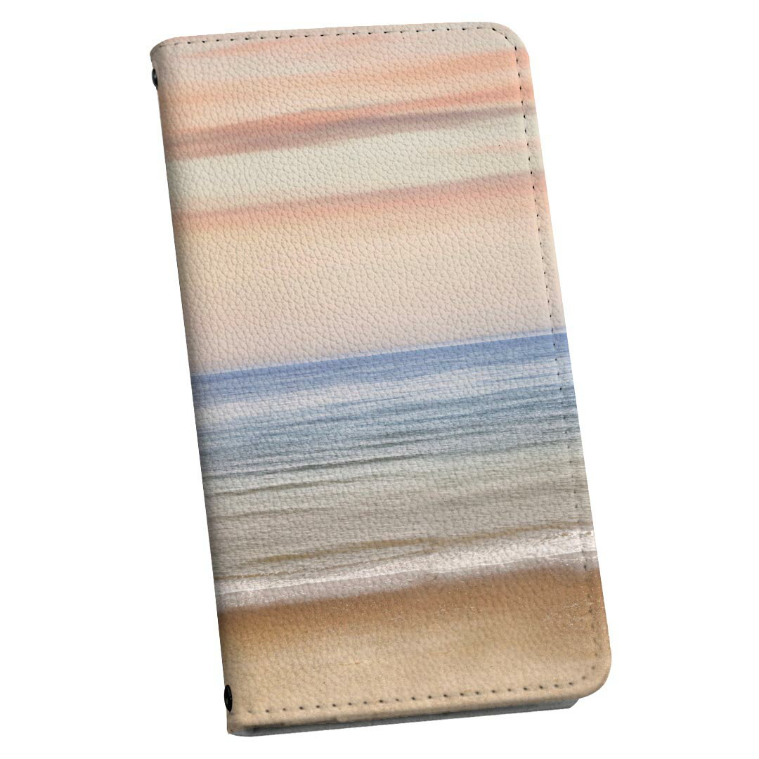 Xperia 1 VII SO-51F 用 エクスペリア SO-51F / SOG15 / QX-FS44 / 共通対応カバー 手帳型 マグネット式 ピタッと閉まる レザーケース カード収納 ポケット igcase 022955 夕日　海　景色(2.0)