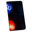 AQUOS sense9 用 手帳型ケース SH-53E / SHG14 / SH-M29 共通対応 カバー 手帳型 マグネット式 ピタッと閉まる レザーケース sh53e カード収納 ポケット igcase 022974 信号機 写真 自転車(2)