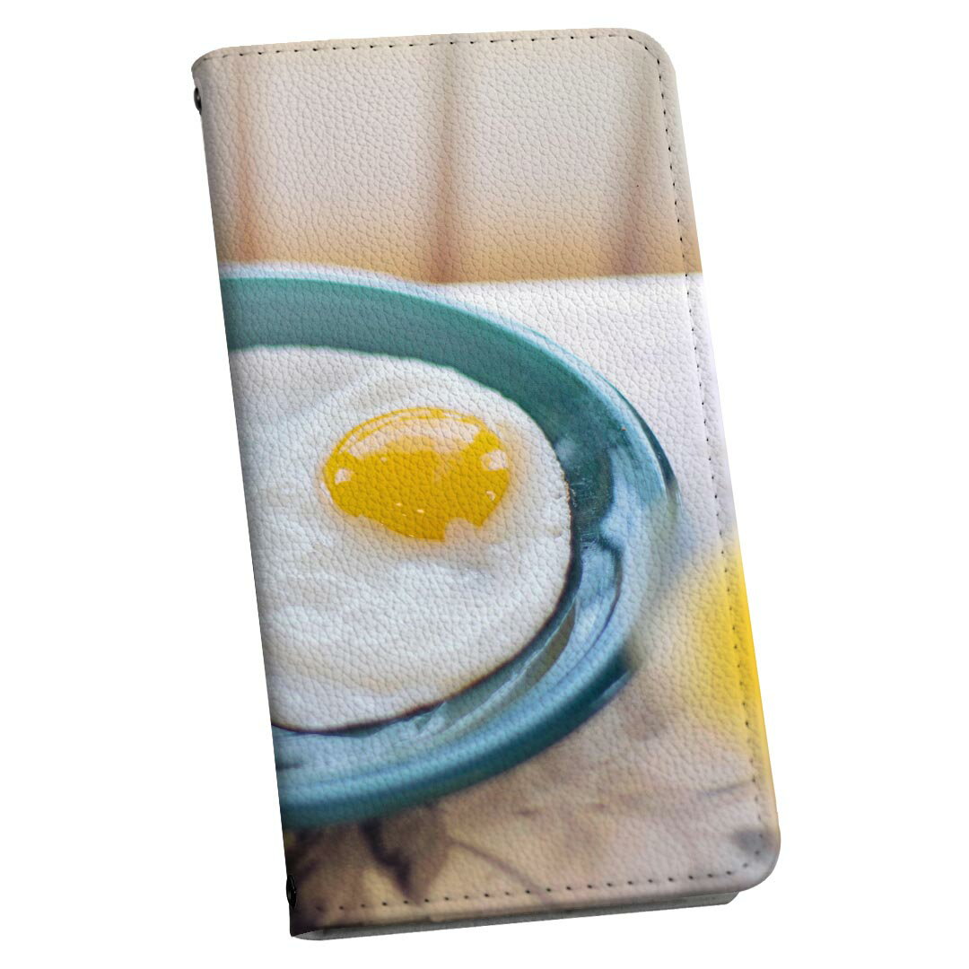 iPhone15 6.1インチ 専用 各キャリア iPhone 15 共通対応 ケース カバー 手帳型 マグネット式 ピタッと閉まる レザーケース iphone 15 カード収納 ポケット igcase 023018 目玉焼き　写真　パン　食べ物