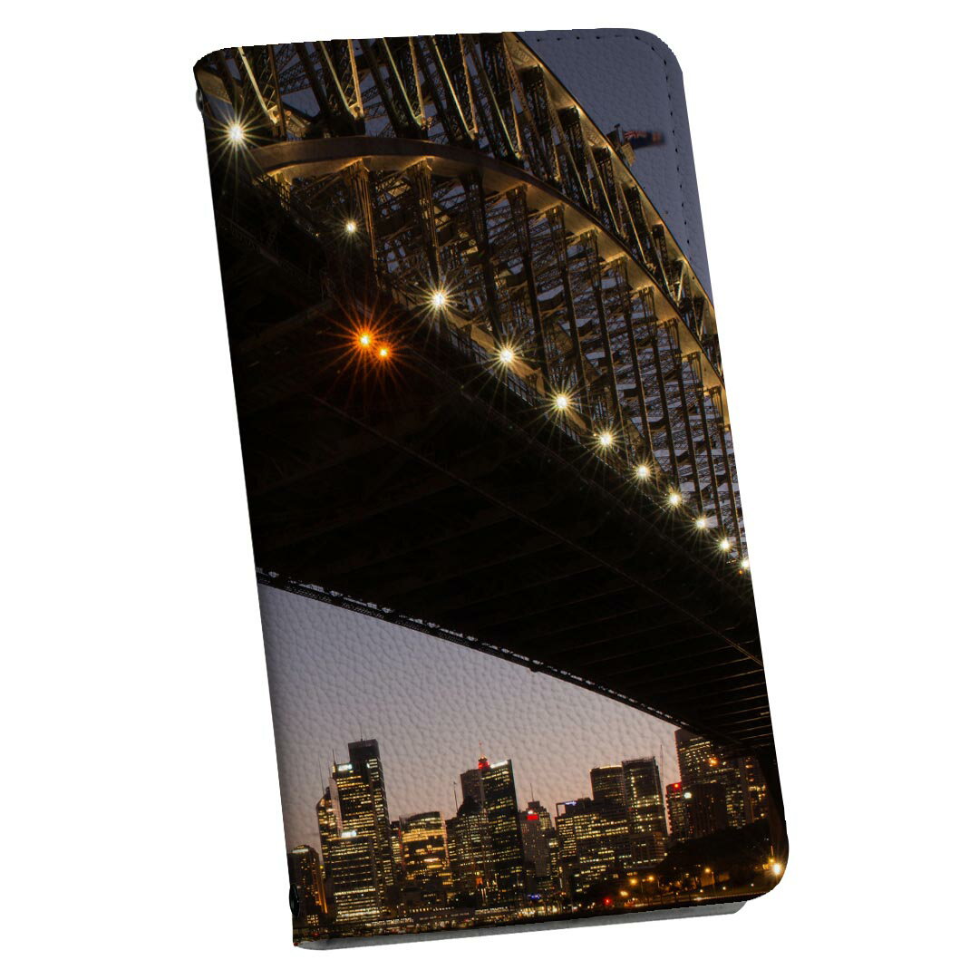 AQUOS PHONE ZETA SH-06E アクオスフォンゼータ 専用 ケース カバー 手帳型 マグネット式 ピタッと閉まる レザーケース sh06e カード収納 ポケット igcase 023019 風景　橋　写真　夜景