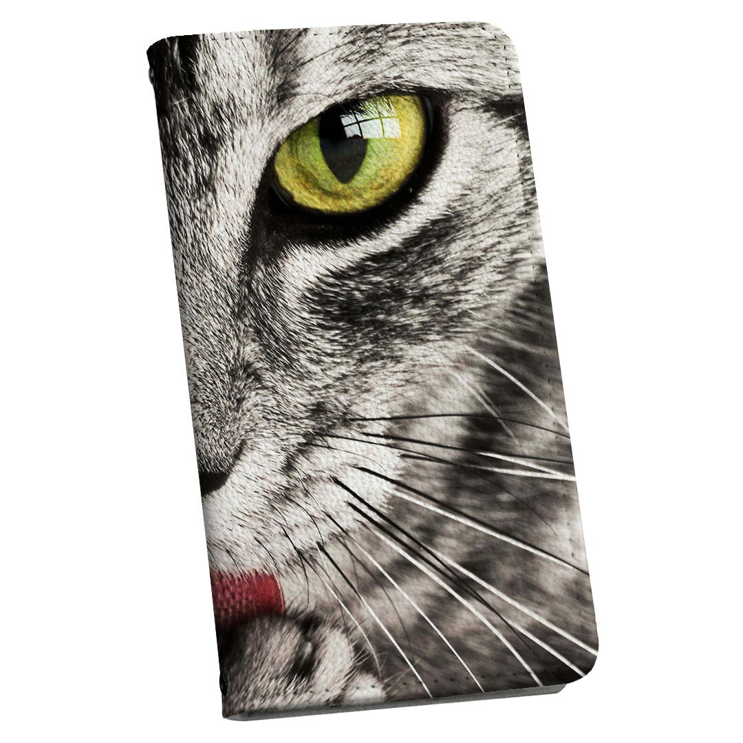 Xperia 10 VI 用 ケース カバー 手帳型 SO-52E / SOG14 / A402SO / 共通対応 マグネット式 ピタッと閉まる レザーケース カード収納 ポケット igcase 023078 猫　ねこ　動物　写真