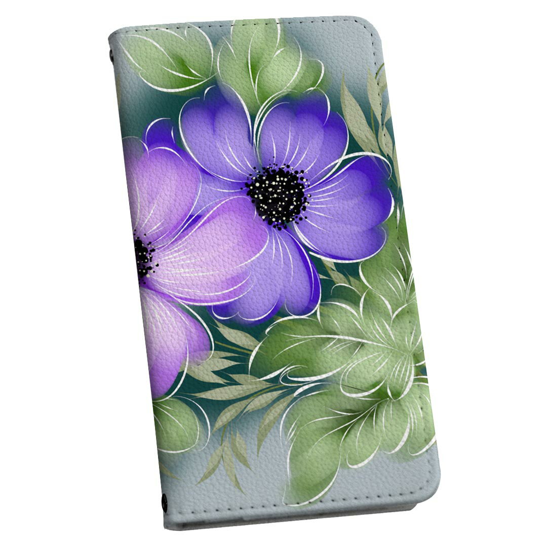 BASIO active3 KYG04 ベイシオ アクティブ3 用 手帳型ケース kyg04 ストラップ付き ショルダー スマホ 落下防止 手帳型 マグネット式 ピタッと閉まる スマホカバー 肩掛け 斜めかけ 023347 花　フラワー　イラスト