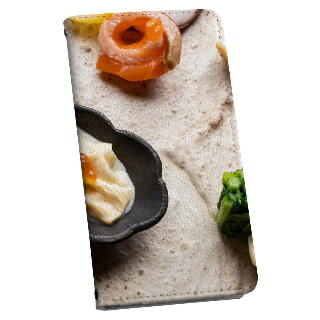 Xperia 10 V SO-52D / SOG11 / A302SO / XQ-DC44 エクスペリア 専用 ケース カバー 手帳型 マグネット式 ピタッと閉まる レザーケース so52d カード収納 ポケット igcase 023370 食べ物　写真　料理(2.0)