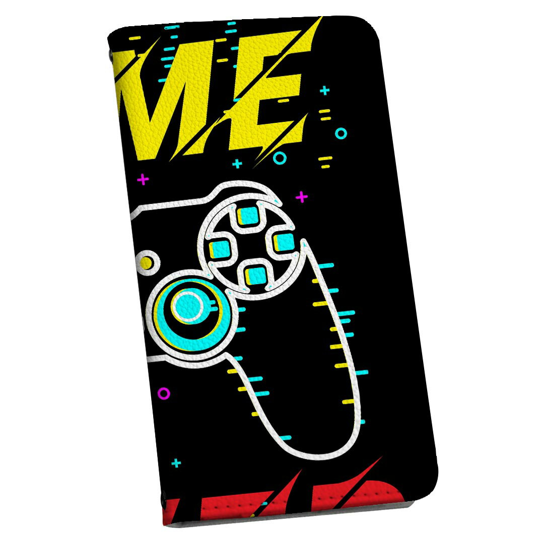 iPhone7 iphone 6/7/8 共通対応 ストラップ付き ケース ショルダー スマホ 落下防止 手帳型 マグネット式 ピタッと閉まる スマホカバー 肩掛け 斜めかけ 023382 イラスト　ゲーム