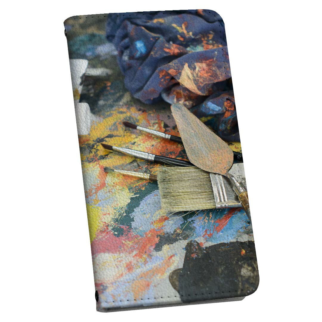 シンプルスマホ3 509SH ストラップ付き ケース ショルダー スマホ 落下防止 手帳型 マグネット式 ピタッと閉まる スマホカバー 肩掛け 斜めかけ 023638 ペイント　絵具