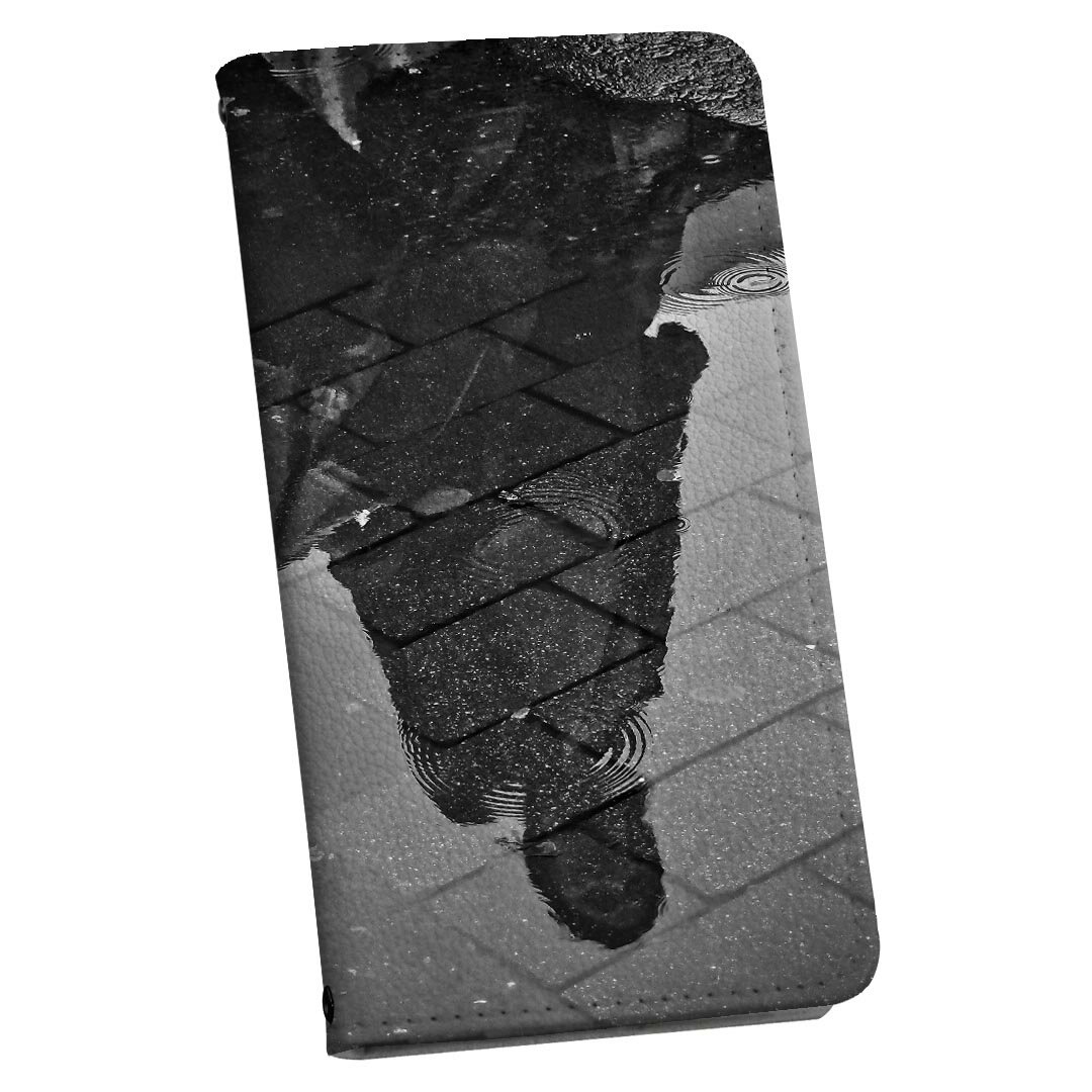 かんたんスマホ4 ケース ZTE かんたんスマホ4 A402ZT 6.1型 手帳型ケース ストラップ付き ショルダー スマホ 落下防止 手帳型 マグネット式 ピタッと閉まる スマホカバー 肩掛け 斜めかけ 023711 水たまり　雨　写真