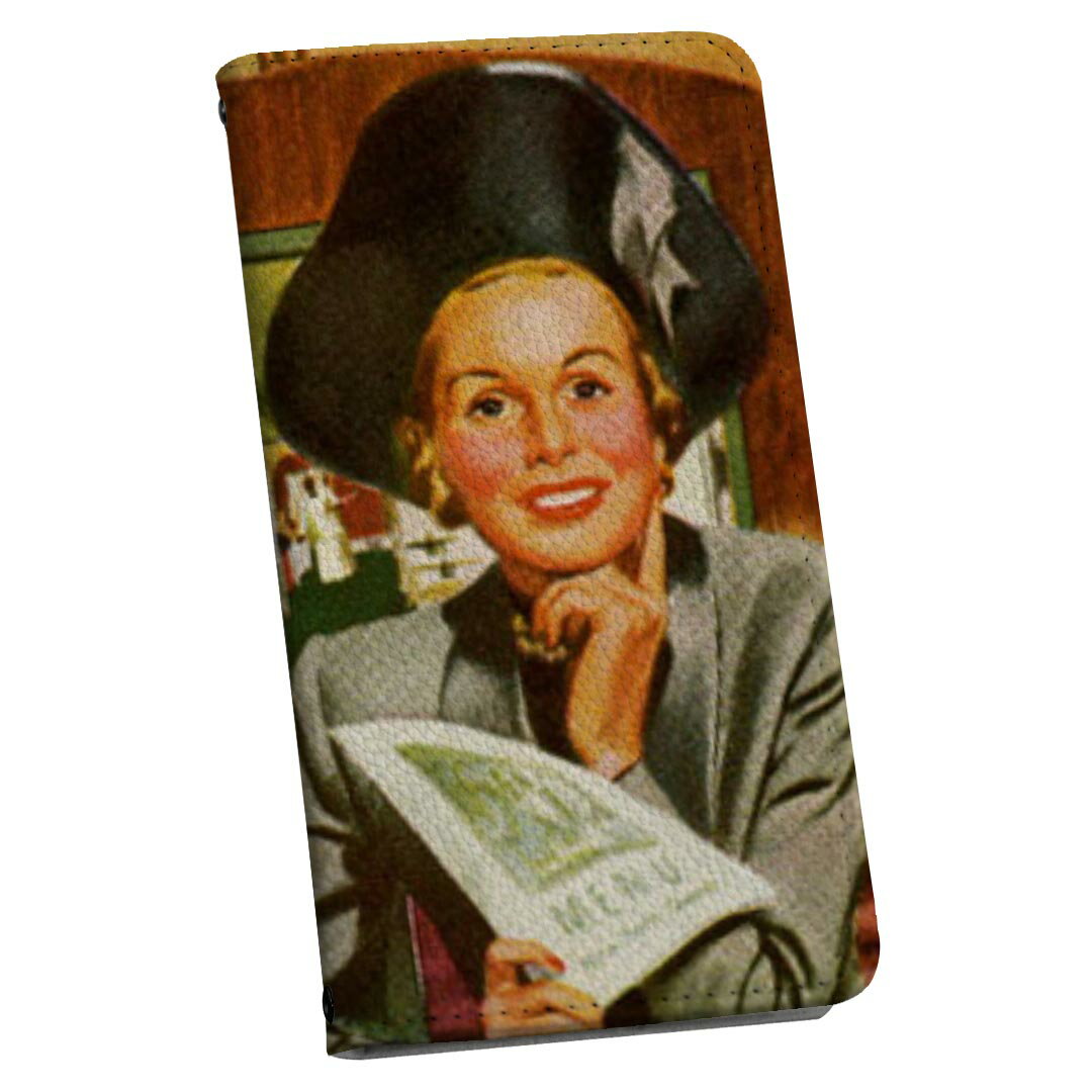 AQUOS R8 Pro 用 手帳型 ケース カバー SH-51D / A301SH 各キャリア 共通対応 ケース ストラップ付き ケース ショルダー スマホ 落下防止 手帳型 sh51d マグネット式 ピタッと閉まる スマホカバー 肩掛け 斜めかけ 023721 レトロ　イラスト