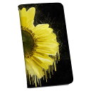 らくらくスマートフォン me F-01L 専用 ケース カバー 手帳型 マグネット式 ピタッと閉まる レザーケース f01l カード収納 ポケット igcase 023851 花 フラワー ひまわり(2)