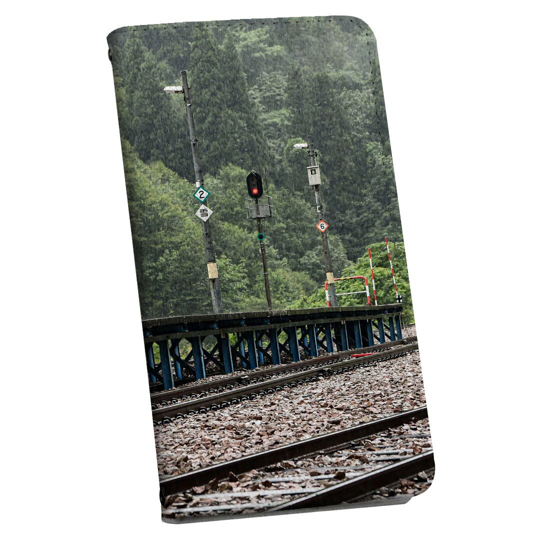 Xperia 1 VII SO-51F 用 エクスペリア 手帳型ケース ストラップ付き ショルダー スマホ 落下防止 手帳型 マグネット式 ピタッと閉まる スマホカバー 肩掛け 斜めかけ 023881 線路　電車