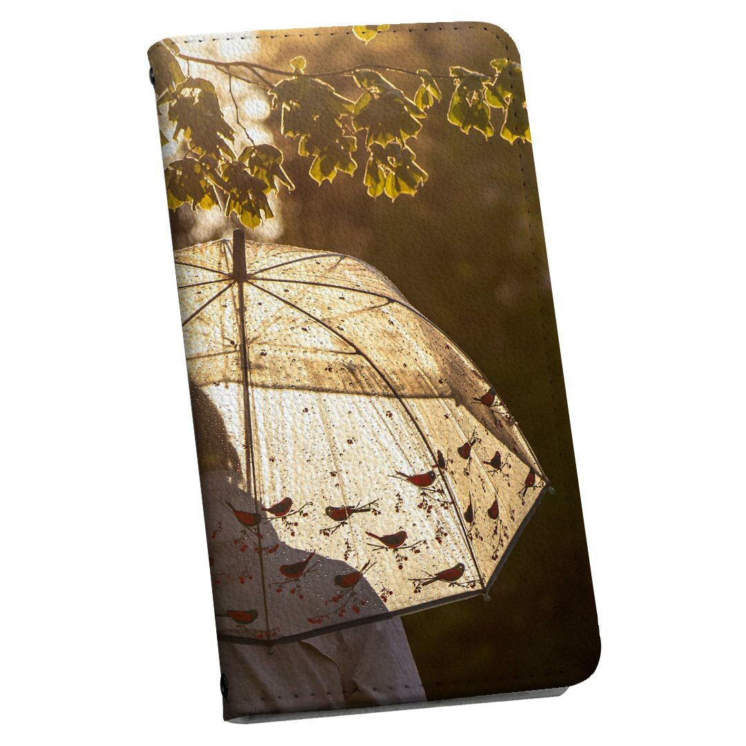 AQUOS sense6 SH-54B SHG05 専用 ケース カバー 手帳型 マグネット式 ピタッと閉まる レザーケース sh54b カード収納 ポケット igcase 023925 傘 写真 セピア