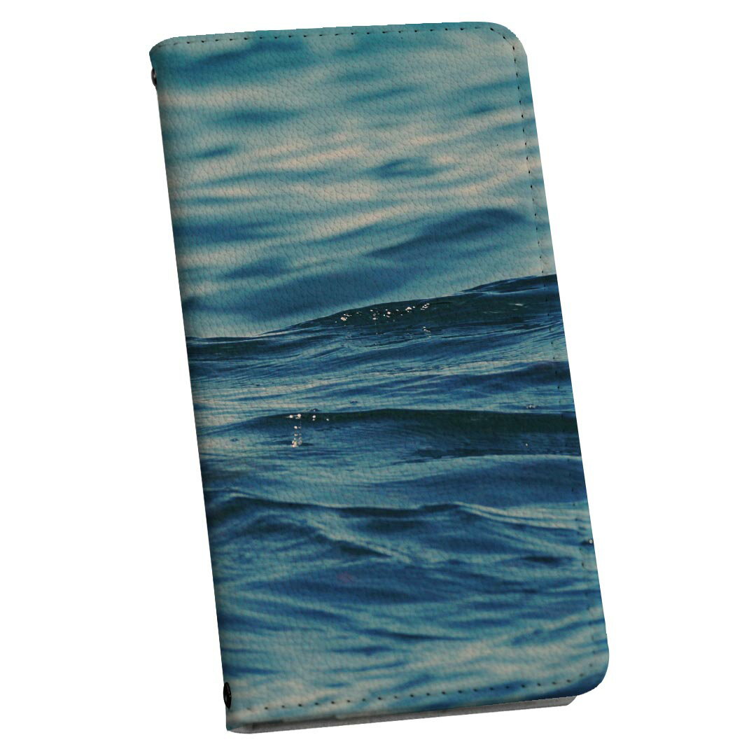 Xperia 10 V SO-52D / SOG11 / A302SO / XQ-DC44 エクスペリア テン マークファイブ 共通対応 ストラップ付き so52d ケース ショルダー スマホ 落下防止 手帳型 マグネット式 ピタッと閉まる スマホカバー 肩掛け 斜めかけ 023948 海　水面