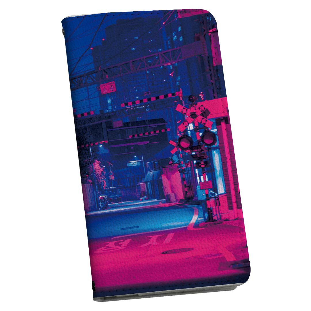 Galaxy Feel2 SC-02L ギャラクシー フィールツー 専用 ケース カバー 手帳型 マグネット式 ピタッと閉まる レザーケース sc02l カード収納 ポケット igcase 025604 夜 街 風景