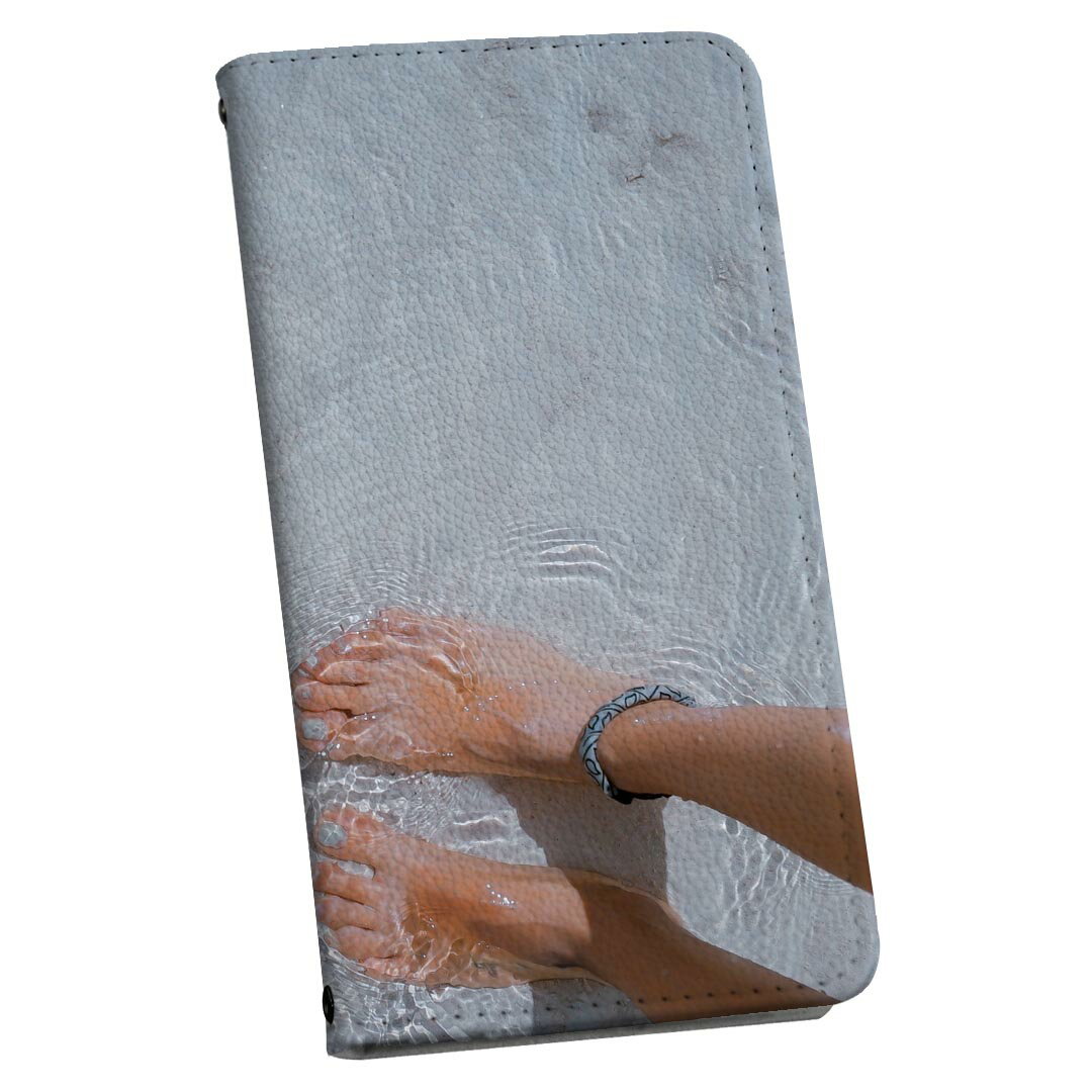 iPhone XR iPhone 10r 専用ケース 各キャリア共通対応 ストラップ付き ケース ショルダー スマホ 落下防止 手帳型 マグネット式 ピタッと閉まる スマホカバー 肩掛け 斜めかけ 025724 海　ビーチ　足　ヒトデ