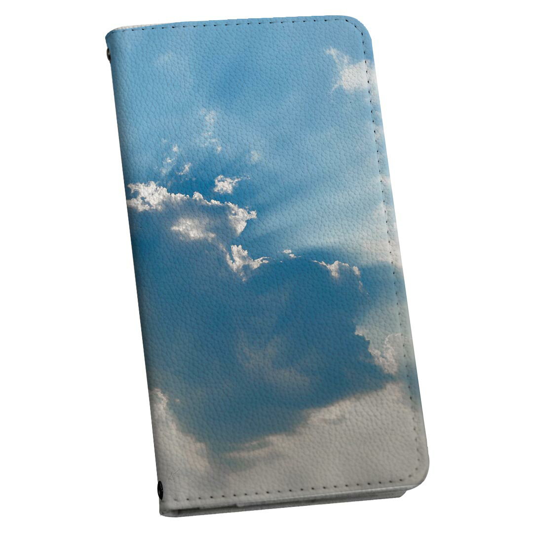 AQUOS sense7 SH-53C SHG10 専用 ケース カバー 手帳型 マグネット式 ピタッと閉まる レザーケース sh53c カード収納 ポケット igcase 025774 空　雲　ハート