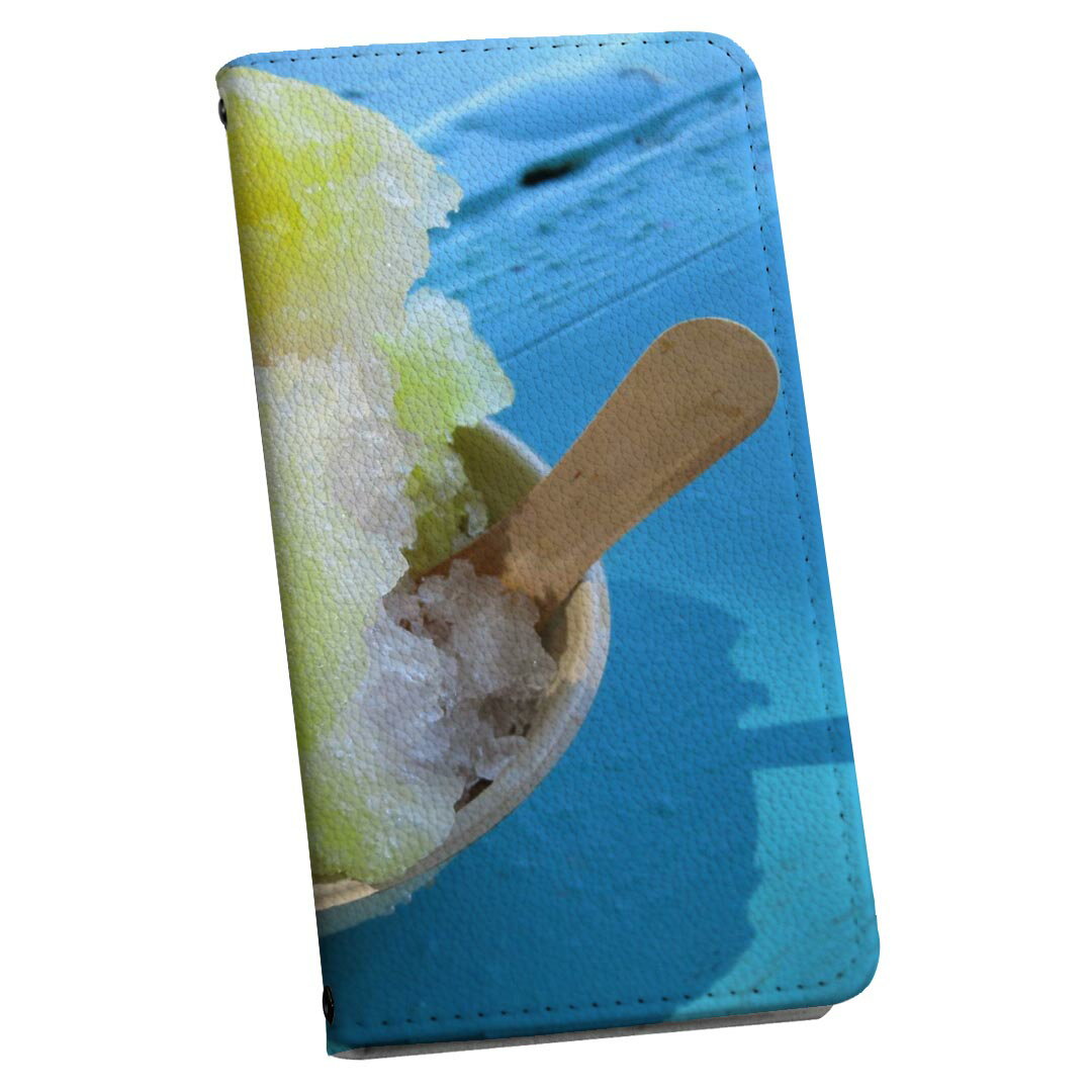 Xperia Ace SO-02L エクスペリア エース 専用 ケース カバー 手帳型 マグネット式 ピタッと閉まる レザーケース so02l カード収納 ポケット igcase 025795 かき氷　夏　レインボー(2.0)