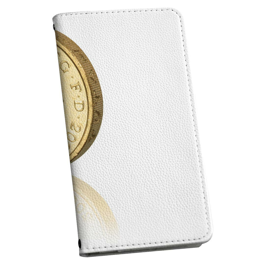 AQUOS R8 用 手帳型 ケース カバー SH-52D 対応 ケース カバー 手帳型 sh52d マグネット式 ピタッと閉まる レザーケース カード収納 ポケット 025797 コイン　通貨(2.0)