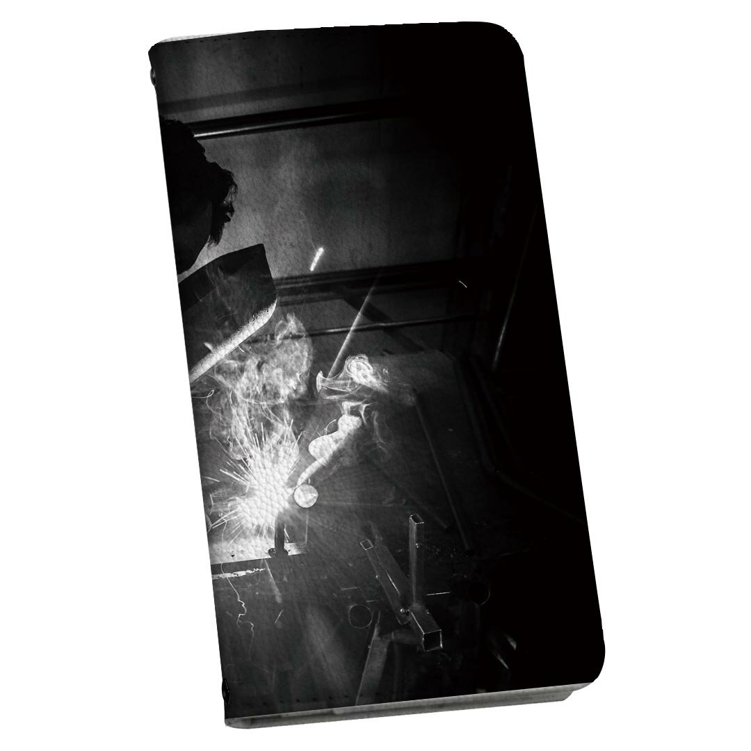 iPhone6 iphone 6/7/8 共通対応 アイフォーン ストラップ付き ケース ショルダー スマホ 落下防止 手帳型 マグネット式 ピタッと閉まる スマホカバー 肩掛け 斜めかけ 025866 溶接　モノクロ