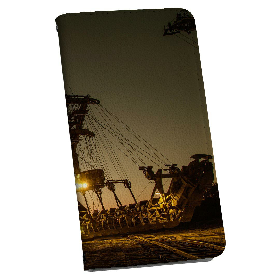 iPhone13 6.1インチ 専用 各キャリア ストラップ付き iphone 13 ケース ショルダー スマホ 落下防止 手帳型 マグネット式 ピタッと閉まる スマホカバー 肩掛け 斜めかけ 025903 重機　写真　夜